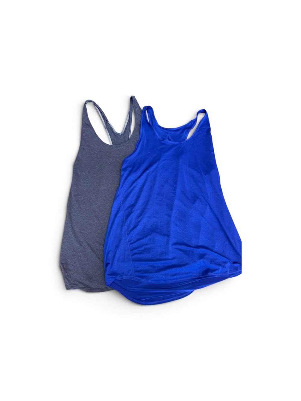 2 lululemon athletica Blue and Charcoal Racerback Tank Tops size 6